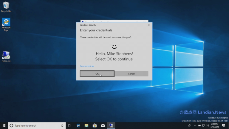 Windows 10后续版本将支持生物识别技术登录远程桌面
