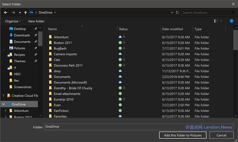 Windows 10资源管理器暗色主题新增对文件选择框的支持